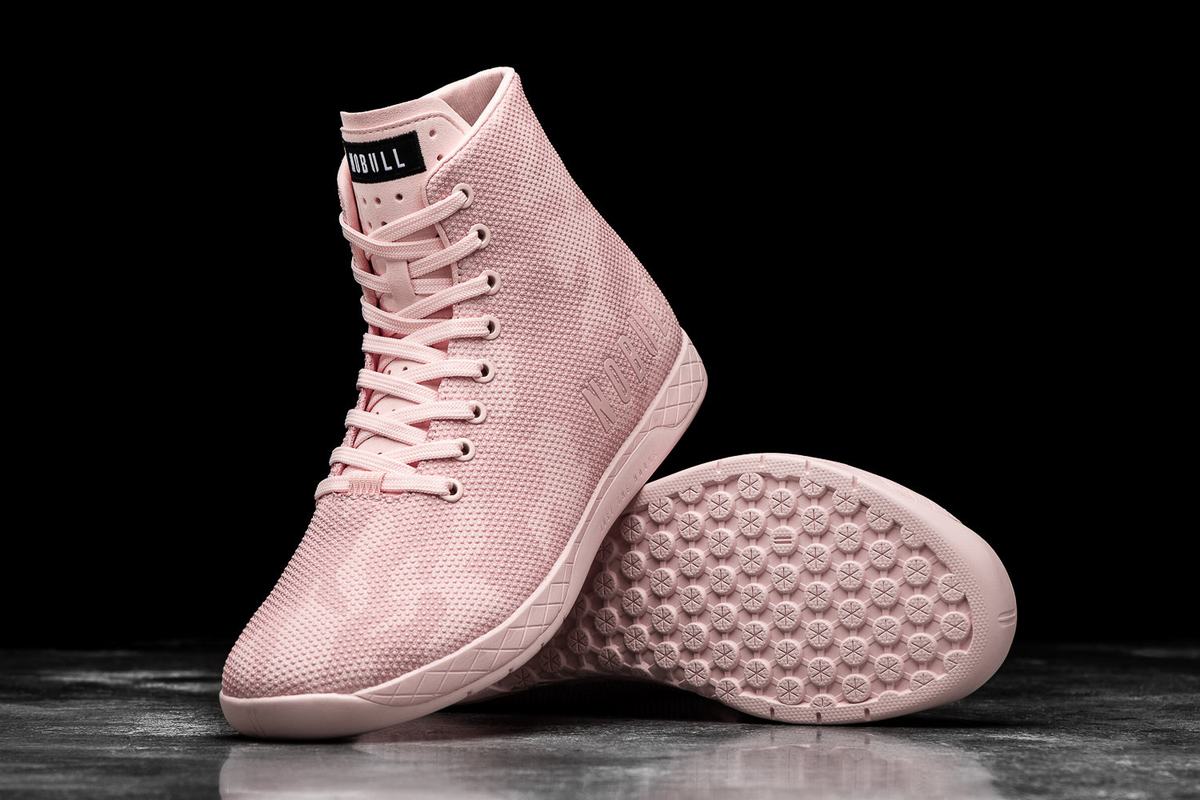 Nobull Superfabric High-Top Women's Trainers Rose Camo | Australia (AI0157)